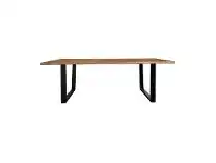 LivingStyles Kerleo Cabin Oak Timber & Iron Dining Table, 220cm, Antique Oak offer