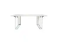 LivingStyles Griffon Timber & Metal Dining Table, 180cm, White offer