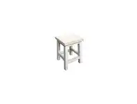 LivingStyles Moux Reclaimed Elm Timber Dining Stool, White offer
