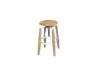LivingStyles Sudbury Oak Timber & Iron Swivel Adjustable Counter / Bar Stool, Natural / White offer