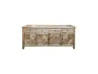 LivingStyles Ardentes Oak Timber 4 Door 4 Drawer Buffet Table, 180cm offer
