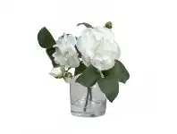 LivingStyles Arianna Artificial Camellia Flower in Glass Vase offer