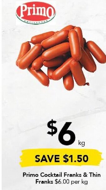 Drakes Primo Cocktail Franks & Thin Franks offer