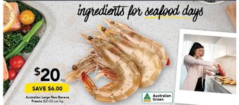 Drakes Australian Large Raw Banana Prawns offer