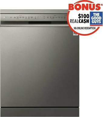 The Good Guys LG QuadWash TrueSteam Dishwasher - Platinum Steel offer