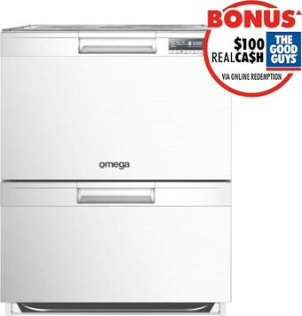 The Good Guys Omega 60cm Double Drawer Dishwasher offer