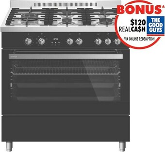 The Good Guys Omega 90cm Dual Fuel Upright Cooker offer