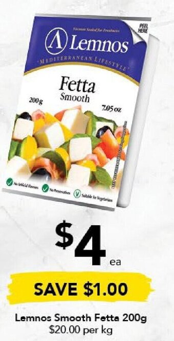 Drakes Lemnos Smooth Fetta 200g offer
