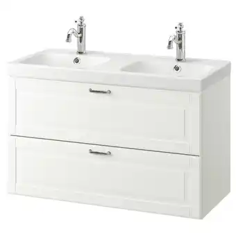 IKEA Godmorgon / odensvik wash-stand with 2 drawers, kasjön white/hamnskär tap, 103x49x64 cm offer