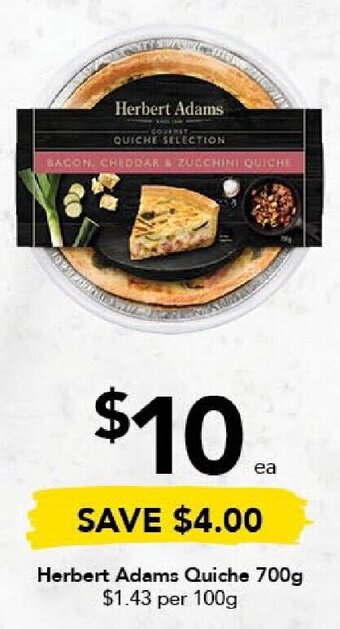 Drakes Herbert Adams Quiche 700g offer