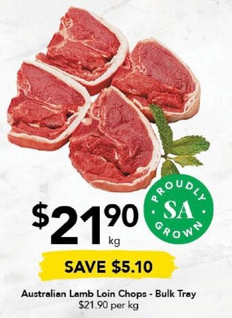 Drakes Australian Lamb Loin Chops-Bulk Tray offer