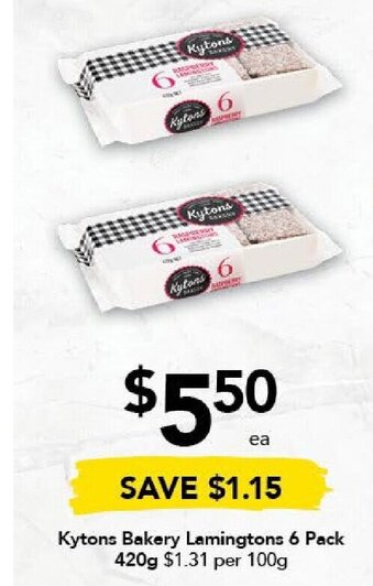Drakes Kytons Bakery Lamingtons 6 Pack 420g offer