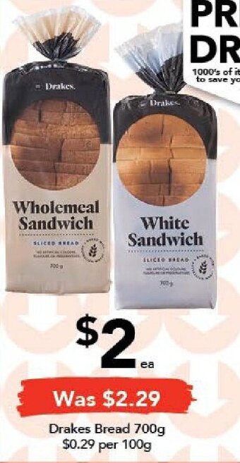 Drakes Drakes Bread 700g offer