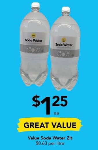 Drakes Value Soda Water 2lt offer