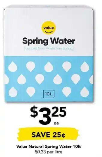 Drakes Value Natural Spring Water 10lt offer