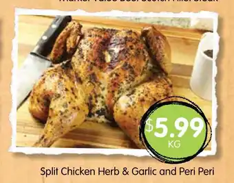 Spudshed Split Chicken Herb & Garlic and Peri Peri per kg offer