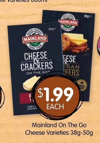 Spudshed Mainland On The Go Cheese Varieties 38g-50g offer
