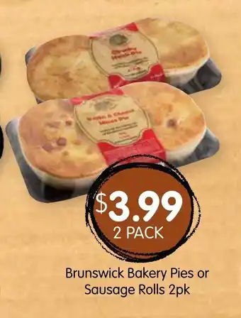 Spudshed Brunswick Bakery Pies or Sausage Rolls 2pk offer