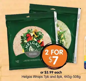 Helgas Wraps 7pk and 8pk, 445g-508g