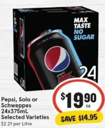 IGA Pepsi, Solo or Schweppes offer