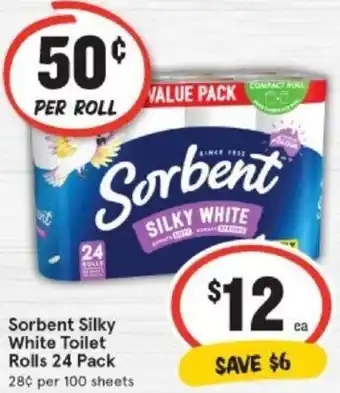 IGA Sorbent Silky White Toilet Rolls offer