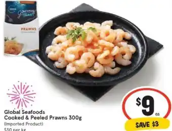 IGA Global Seafoods Cooked & Peeled Prawns offer