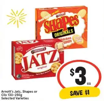 IGA Arnott's Jatz, Shapes or Clix offer