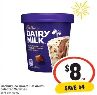 IGA Cadbury Ice Cream Tub offer