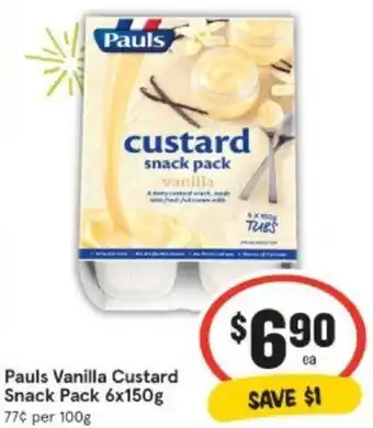 IGA Pauls Vanilla Custard Snack Pack offer
