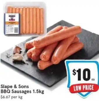 IGA Slape & Sons BBQ Sausages offer