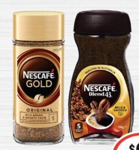 Nescafé Gold or Blend 43 Instant Coffee offer at IGA