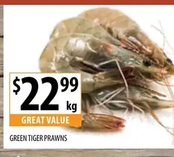 Supabarn Green Tiger Prawns per kg offer
