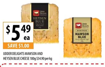 Udder Delights Mawson and Heysen Blue Cheese 100g