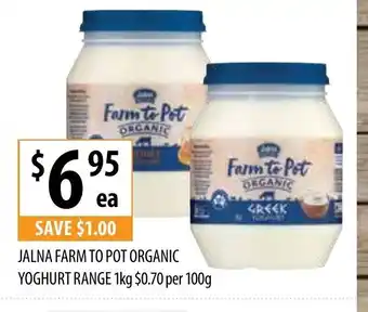 Jalna Farm to Pot Organic Yoghurt Range 1kg