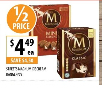Supabarn Streets Magnum Ice Cream Range 4/6's offer
