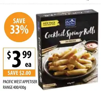 Supabarn Pacific West Appetiser Range 400/430g offer