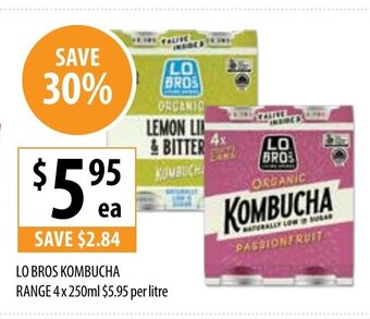 Supabarn Lo Bros Kombucha Range 4x250ml offer