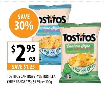 Supabarn Tostitos Cantina Style Tortilla Chips Range 175g offer