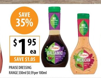 Supabarn Praise Dressing Range 330ml offer