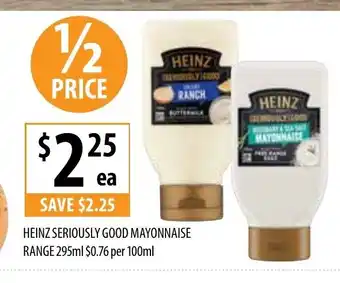 Supabarn Heinz Seriously Good Mayonnaise Range 295ml offer