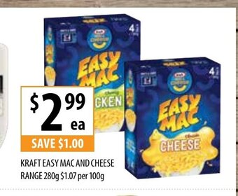 Supabarn Kraft Easy Mac and Cheese Range 280g offer