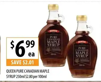 Supabarn Queen Pure Canadian Maple Syrup 250ml offer