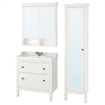 IKEA Hemnes / rättviken bathroom furniture, set of 5, white/runskär tap, 82 cm offer