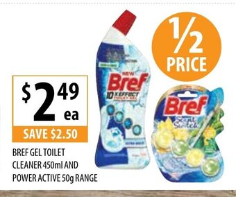 Supabarn Bref Gel Toilet Cleaner 450ml and Power Active 50g Range offer