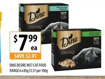 Supabarn Dine Desire Wet Cat Food Range 6 x 85g offer