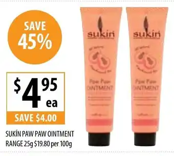 Supabarn Sukin Paw Paw Ointment Range 25g offer