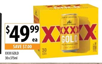 Supabarn XXXX Gold 30x375mL offer