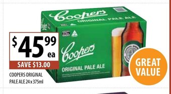 Supabarn Coopers Original Pale Ale 24 x 375mL offer