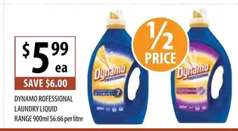 Supabarn Dynamo Rofessional Laundry Liquid Range 900ml offer