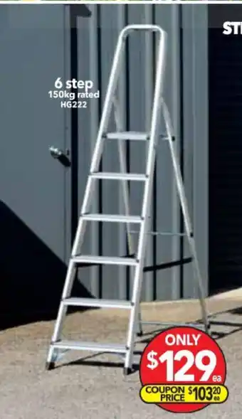 Cheap as Chips Steel Folding Ladders - 6 Step 150kg Rated offer